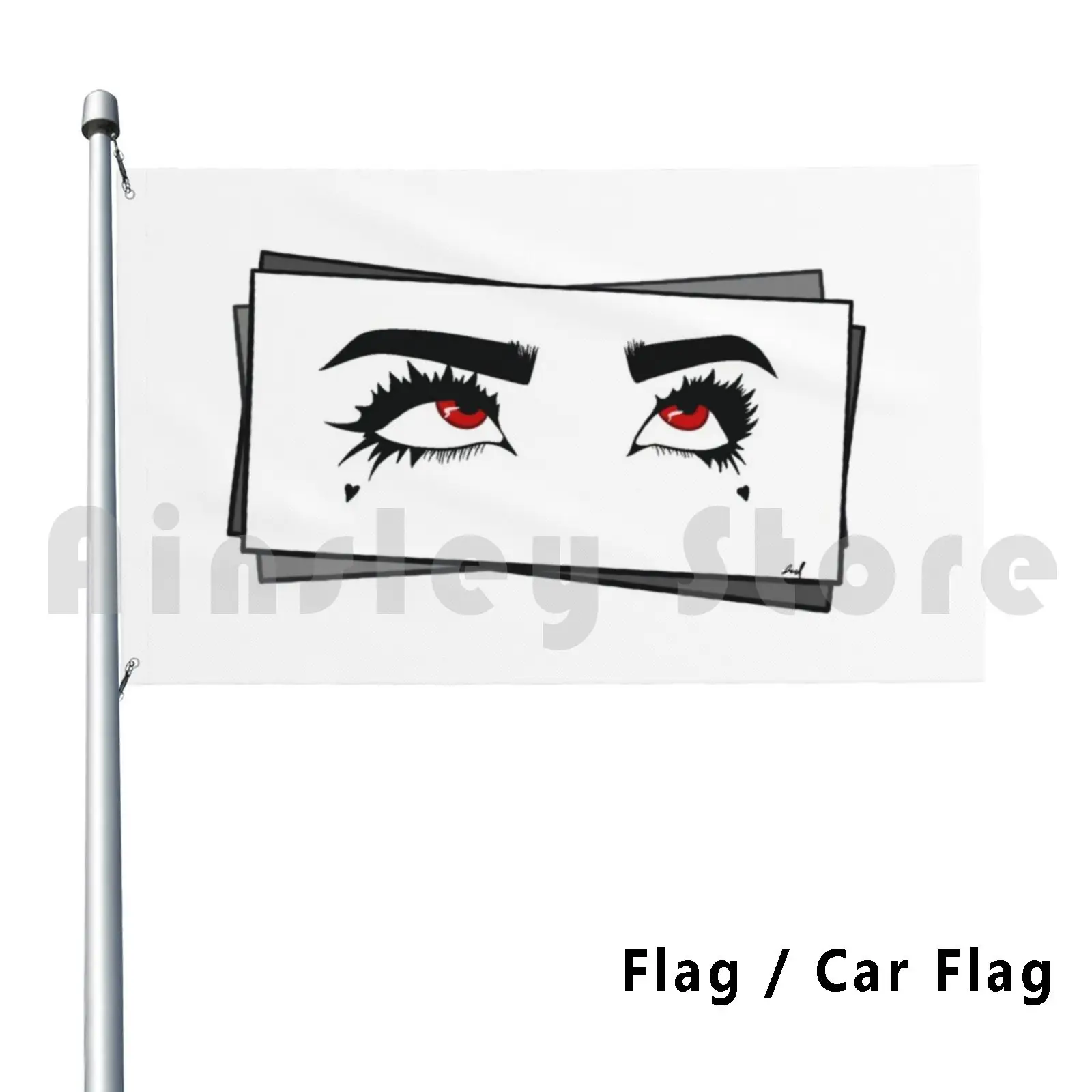 Ecchi Eyes Outdoor Decor Flag Car Flag Anime Eyes Sexy Pretty Red Eechi