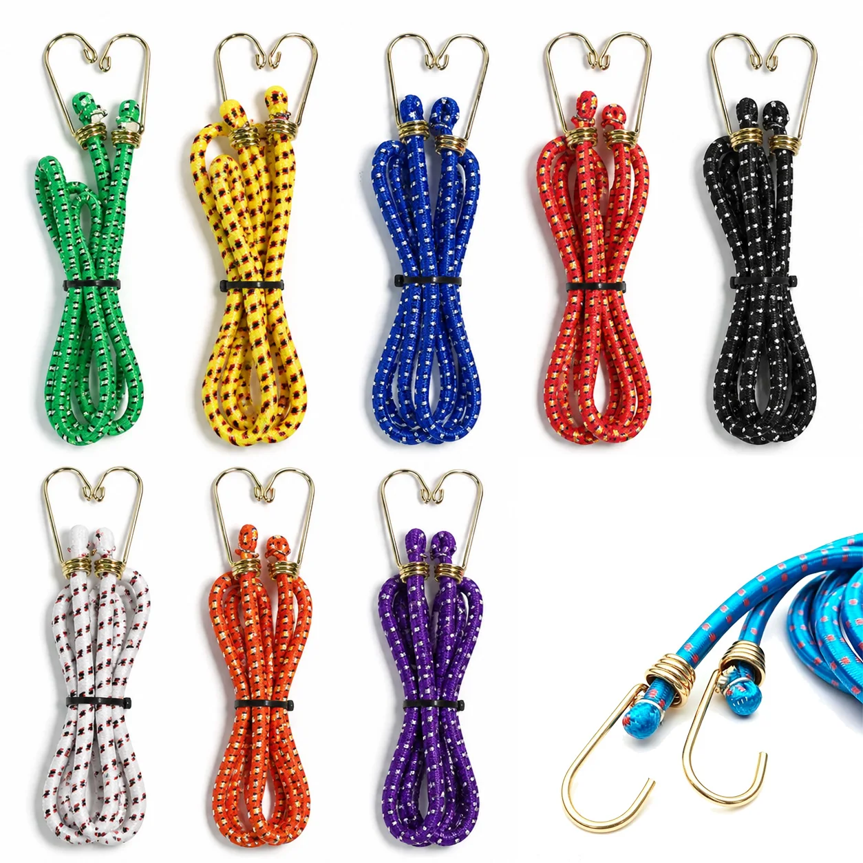 Camping Rope - Corde élastique polyvalente avec crochet, idéale