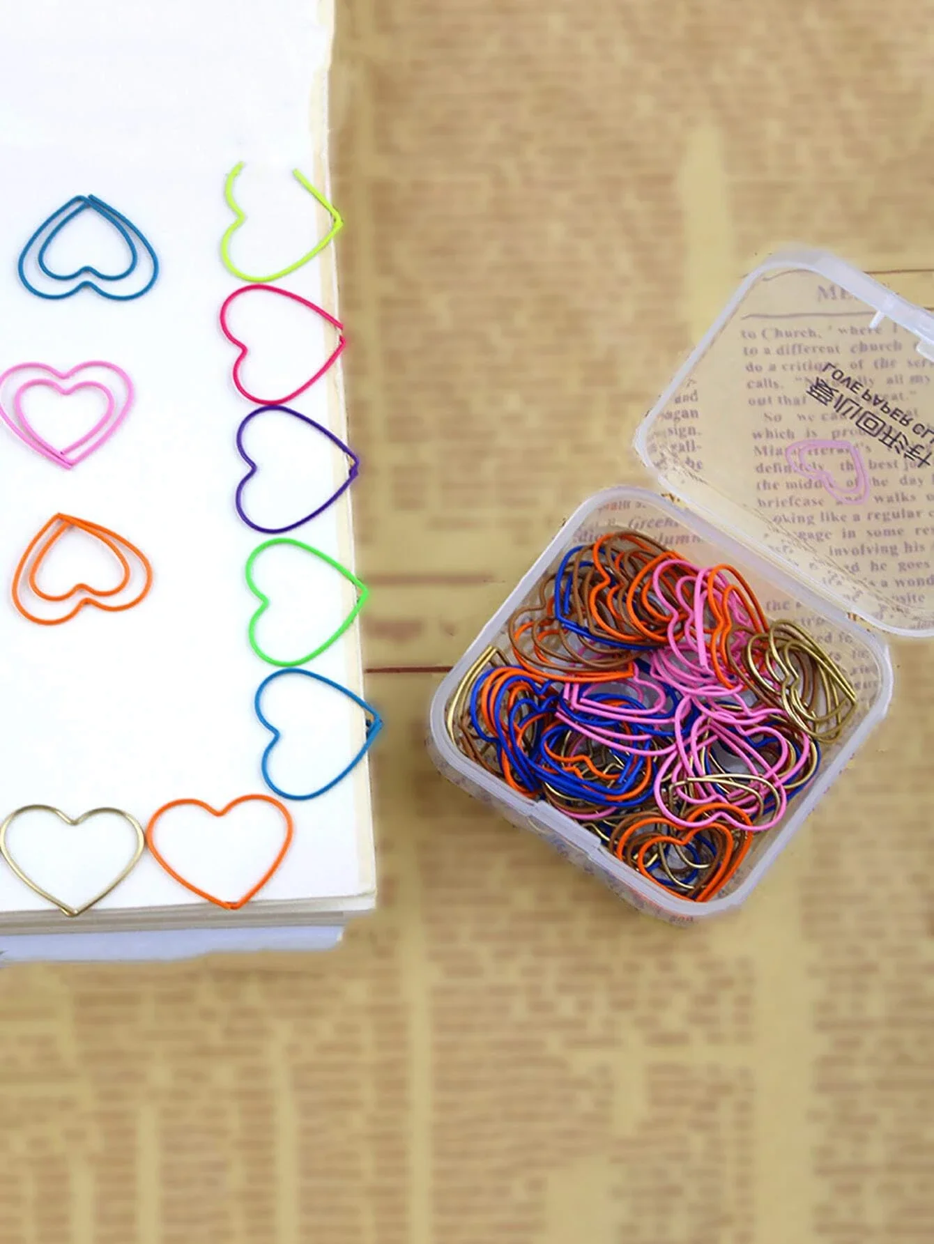 

50pcs Heart Shaped Random Paper Clip Bouquet supplies Card stock paper x Glitter cardstock Vellum paper sheets Paper crafts Nail