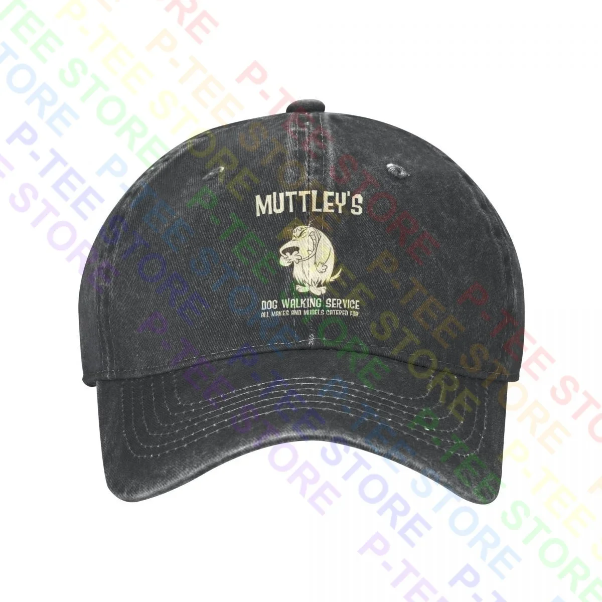 Muttley Dog Walking Service Wacky Races Washed Denim Baseball Cap Trucker Hats Trend Best Quality