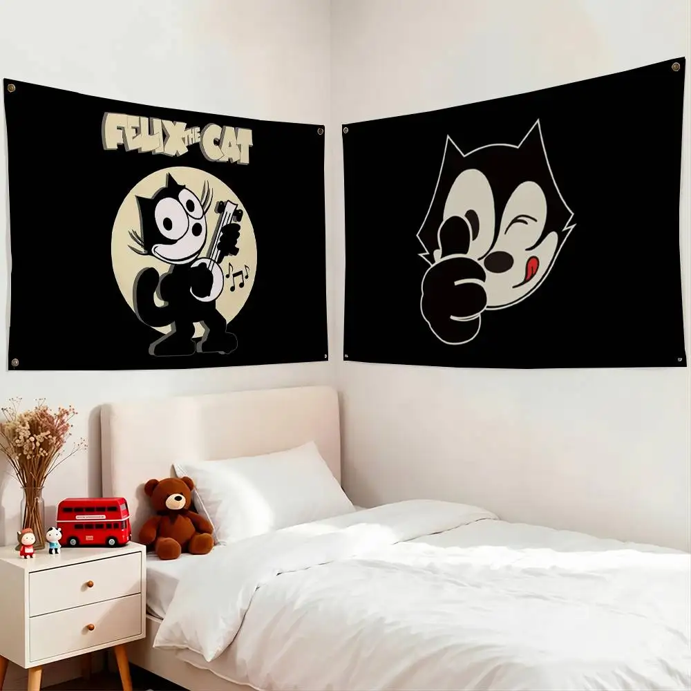 Cartoon F-Felix the C-Cat-S Flags Wall Hanging Tapestry Outdoor Garage Room Decorative flag Background Blanket