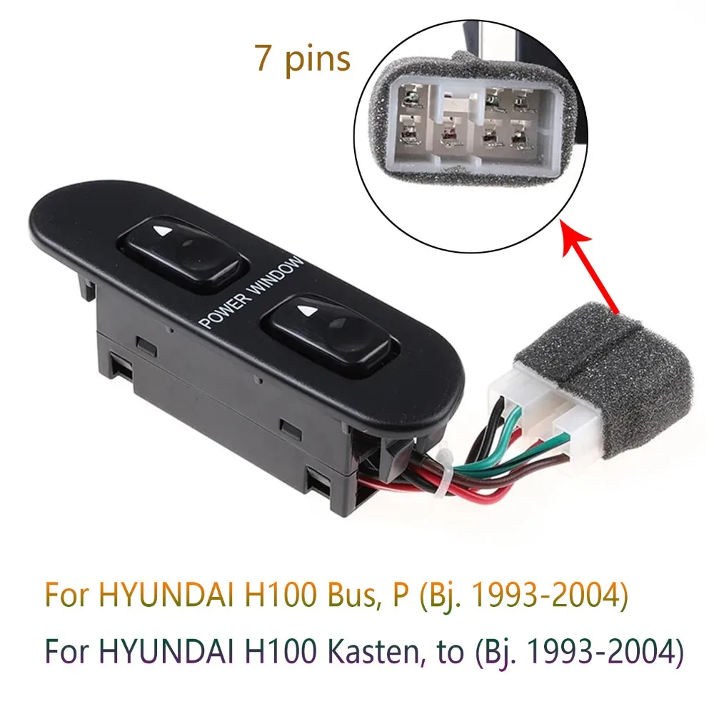 Acessórios para Carro Hyundai H100 Bus Kasten 1993-2004: Botão de Controle do Vidro Elétrico (Interruptor do Vidro Elétrico) Peça 93691-43320