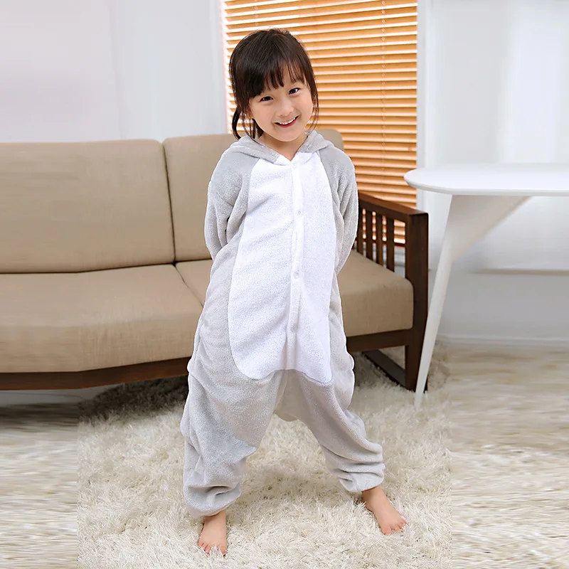 Pyjama à Capuche en Forme de Koala pour Adulte et Enfant, Vêtement de Nuit Chaud, Costume Cosplay, 1 Pièce