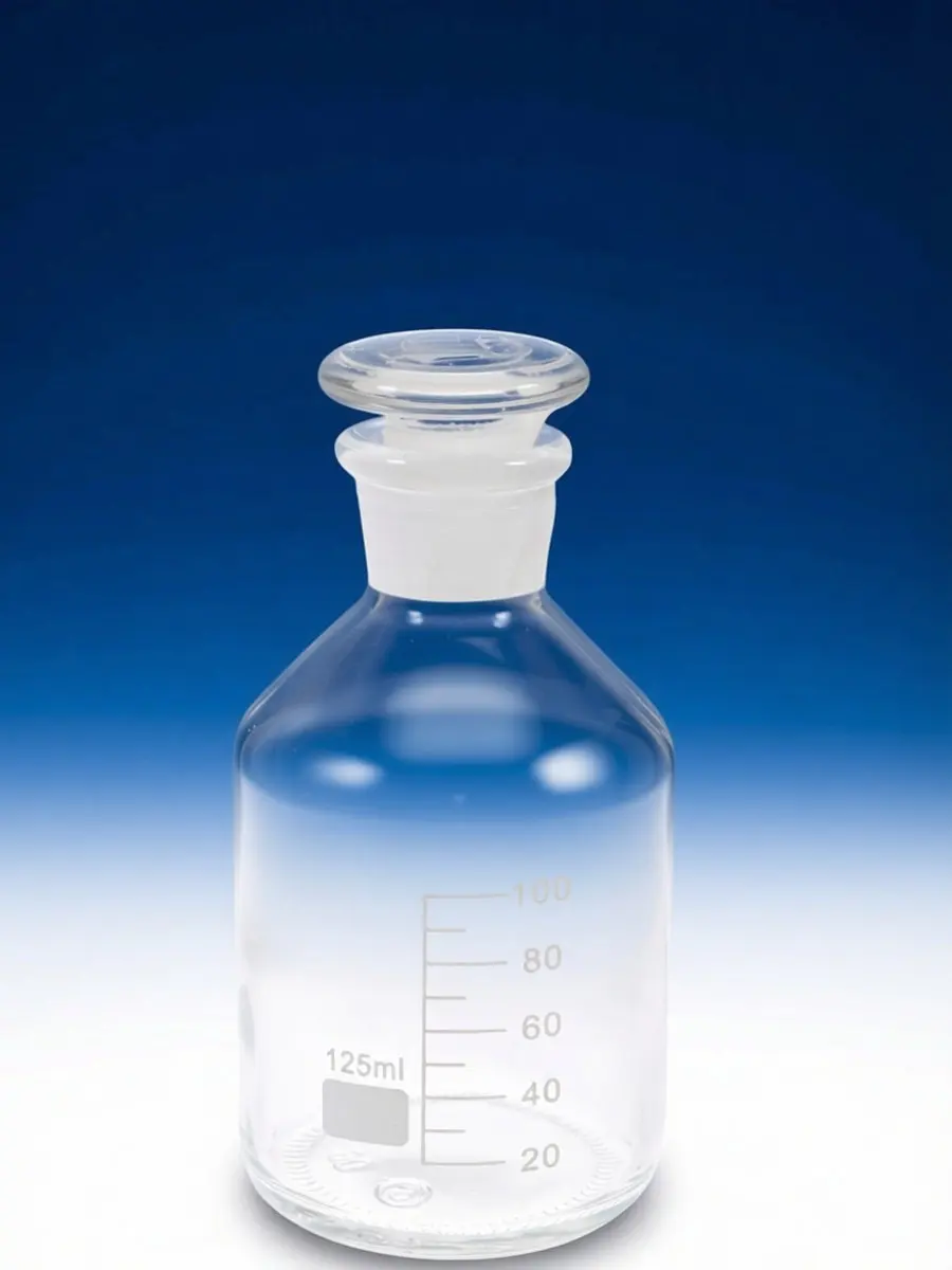1Pcs Laboratory Glass Reagent Bottle Borosilicate Wide Mouth Bottle for Chemical Sample Storage Clear View Frosted Glass Stopper