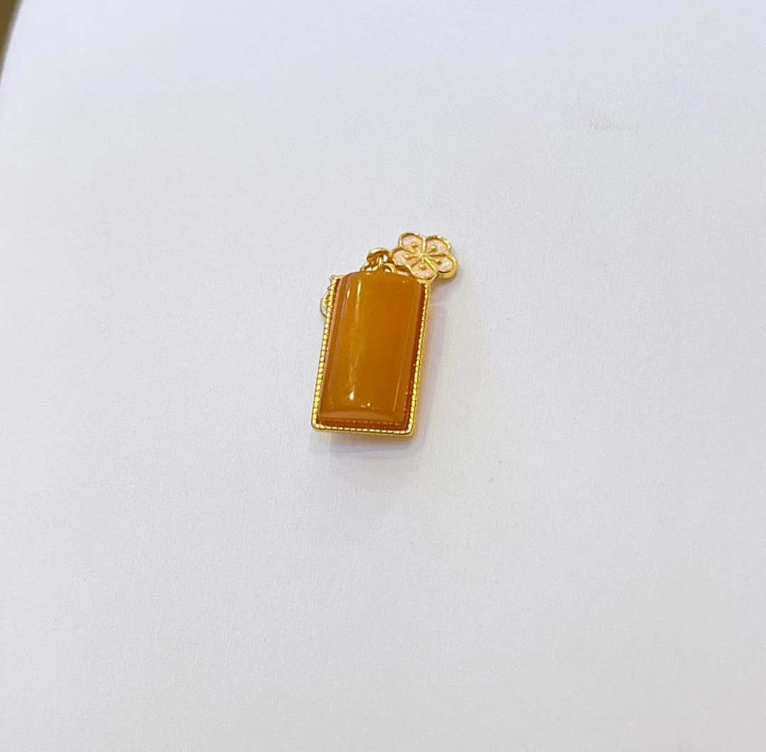 Certificado de plata 925, colgante cuadrado de ámbar amarillo antiguo Natural, collar con dije de trébol, joyería especial de ámbar de miel Báltico Real