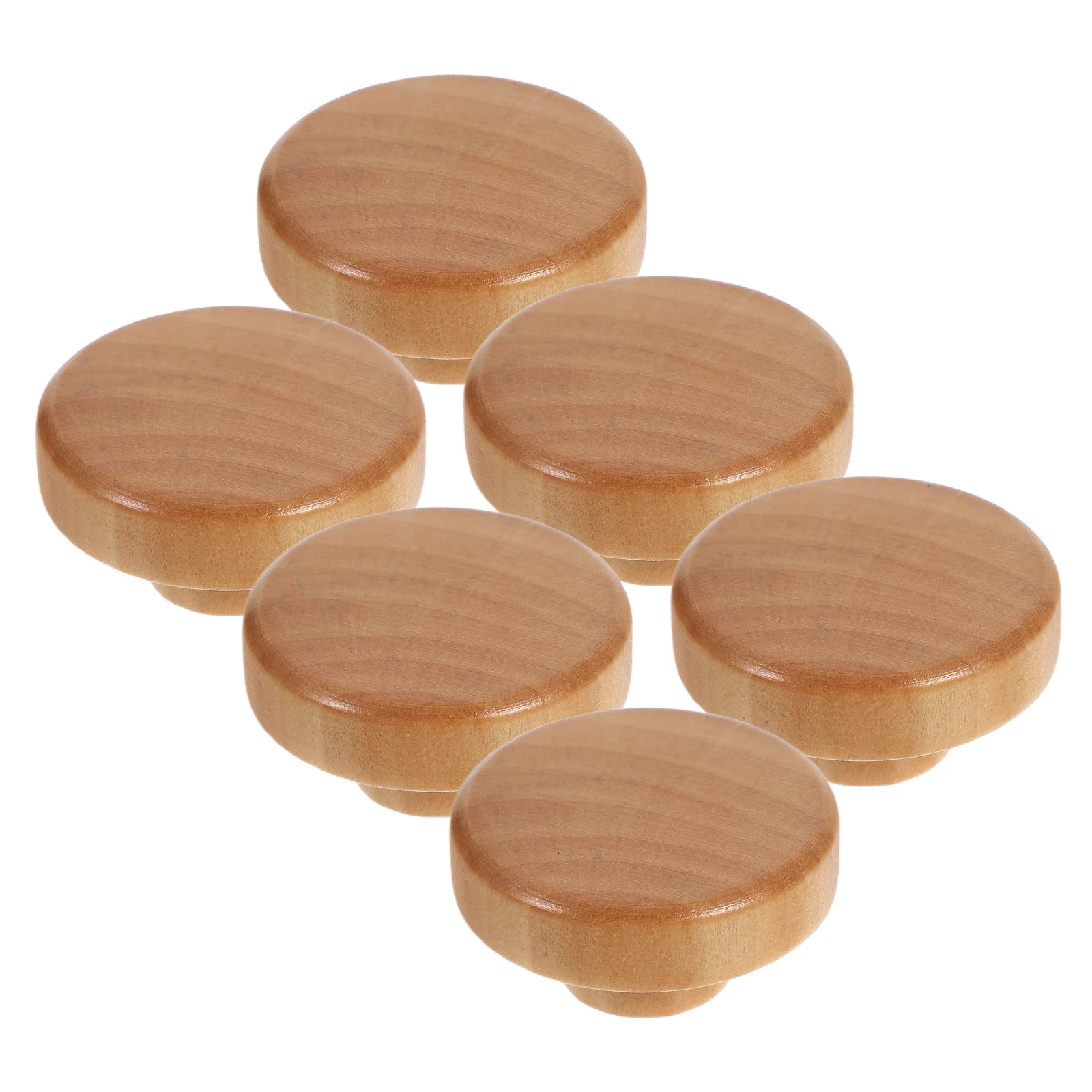 

6Pcs Solid Wood Cabinet Handles Round Single Hole Rustic Drawer Pulls for Kitchen Cabinets Wardrobes Wooden Furniture Knobs