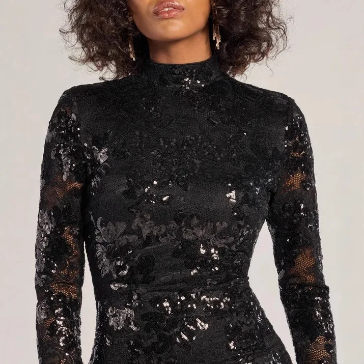 Mini kurzes, schlankes Damen-Langarm-Paillettenkleid, modisches, vielseitiges Kleid, 2026, Frühlings- und Sommertrend, Temperament