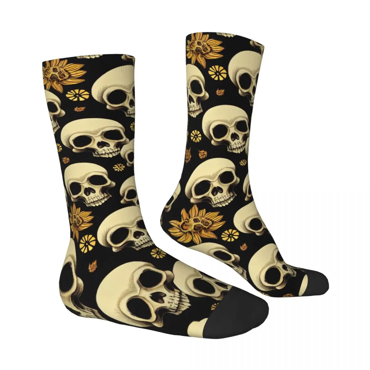 Flower Skull Skulls Socks Male Mens Women Winter Stockings Printed