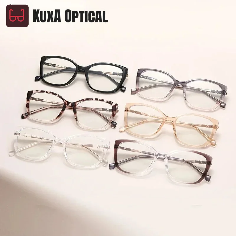 

XUKA New Large Frame Cat's Eye Fashion Personalized Light Reading Glasses Customizable Prescription Design Women's Anti-Blue