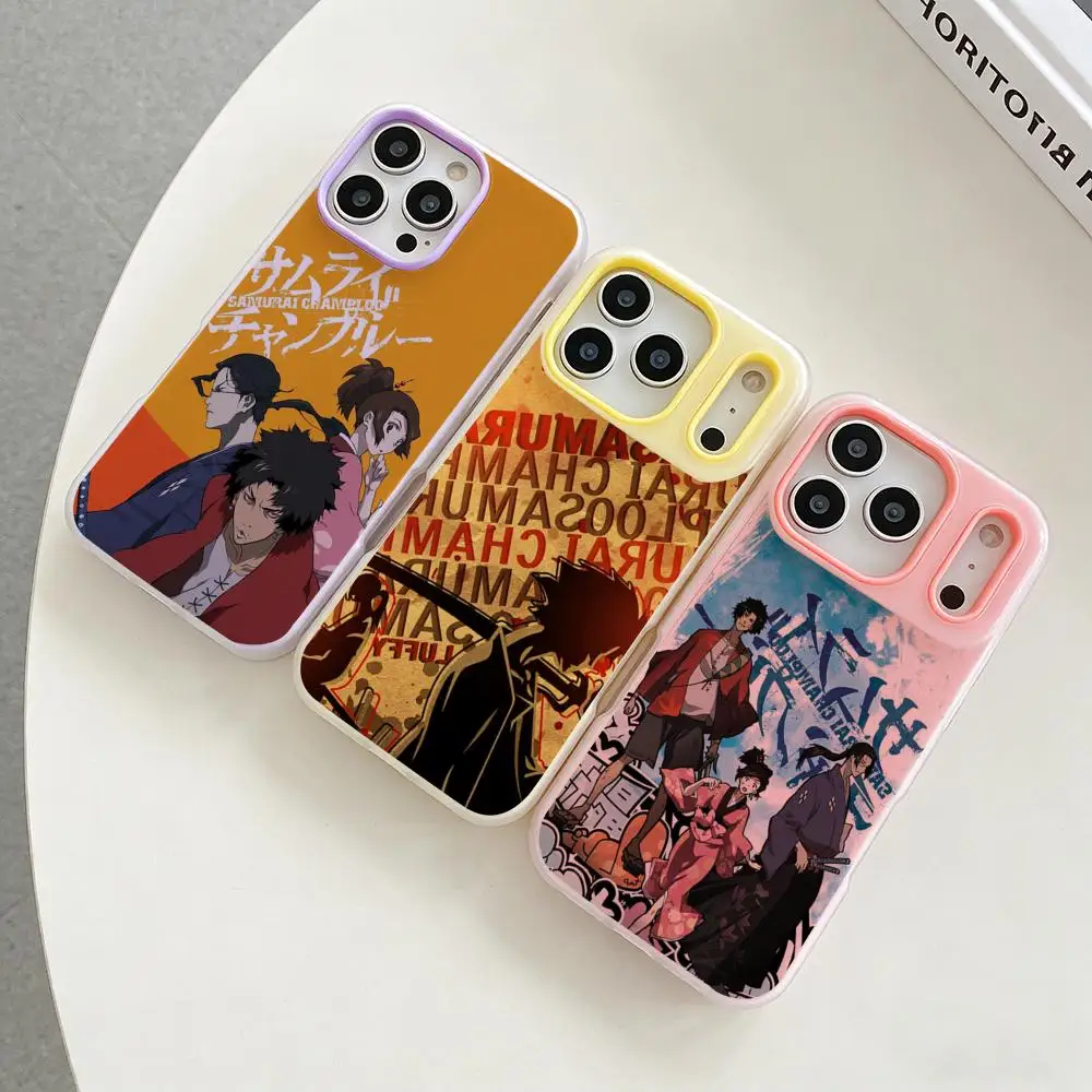 

Anime S-Samurai Champloo Phone Case Colorful 2‑in‑1 Jelly Matte Clear Full Protection Case For iPhone 11‑17 Series