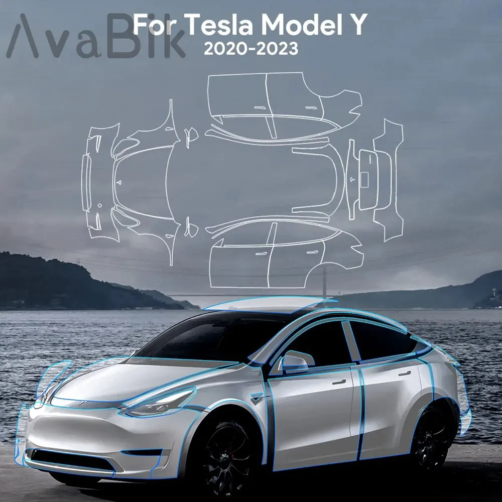 pre cut TPU Car Paint Protection Film For Tesla Model Y 2020 2021 2022 2023 2024 Clear Bra PPF Kit Accessories Scratch Resistant