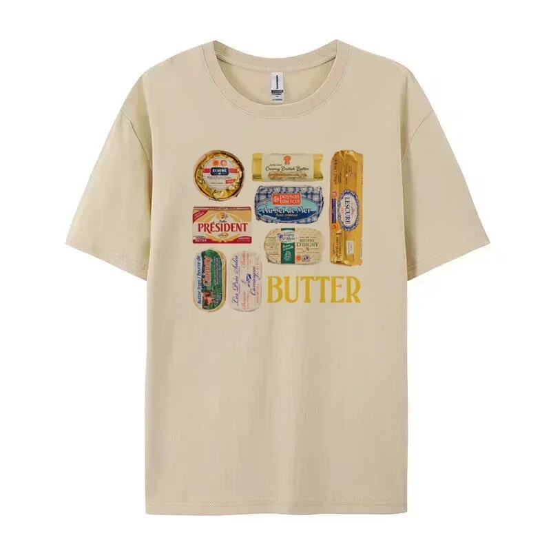 90s Retro Butter Graphic T-Shirt Funny Butter Lover T Shirt Cute Foodie Tee Shirt Men's Women's Vintage Grunge Aesthetic Clothes