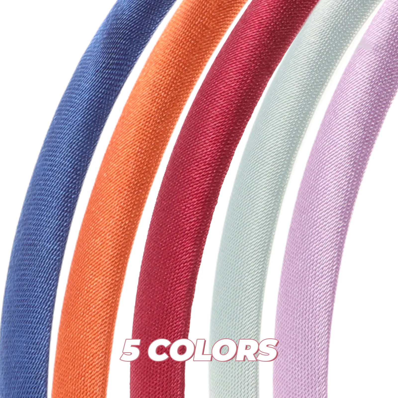 5 قطع من عصابات الرأس العصرية للنساء، مادة قماش ناعمة ملونة، تصميم غير قابل للانزلاق لعصابة رأس الشعر السميك أو الرقيق #5