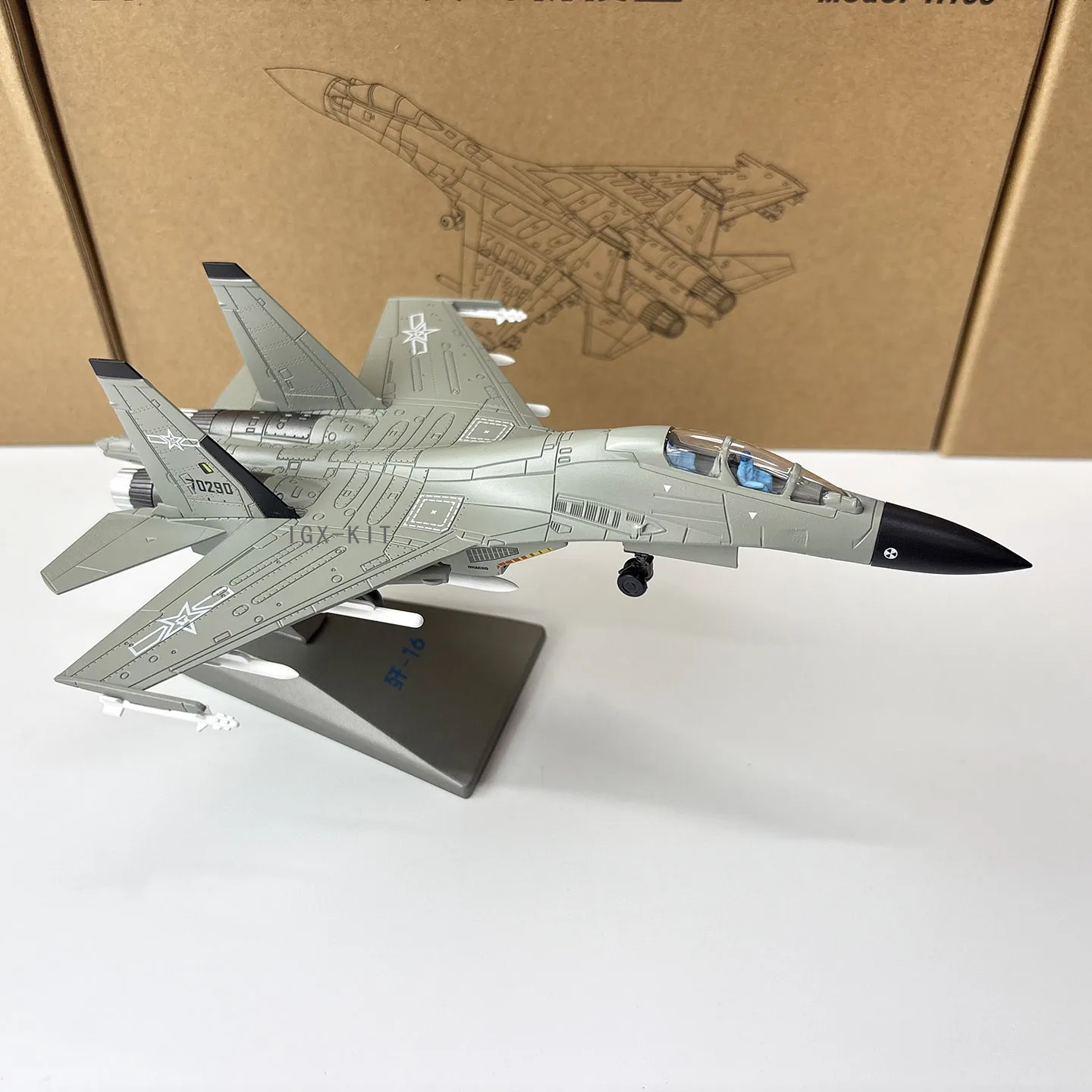 1:100 Scale China Air Force J16 Military Alloy Simulation Airplane Model Finished Product Decoration Souvenir Collection Display