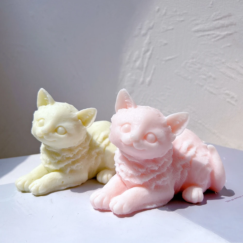 Different Shapes Animal Soy Wax Silicone Mould Cute Cat Candle Silicone Mold Cats Lover Home Decor Gift