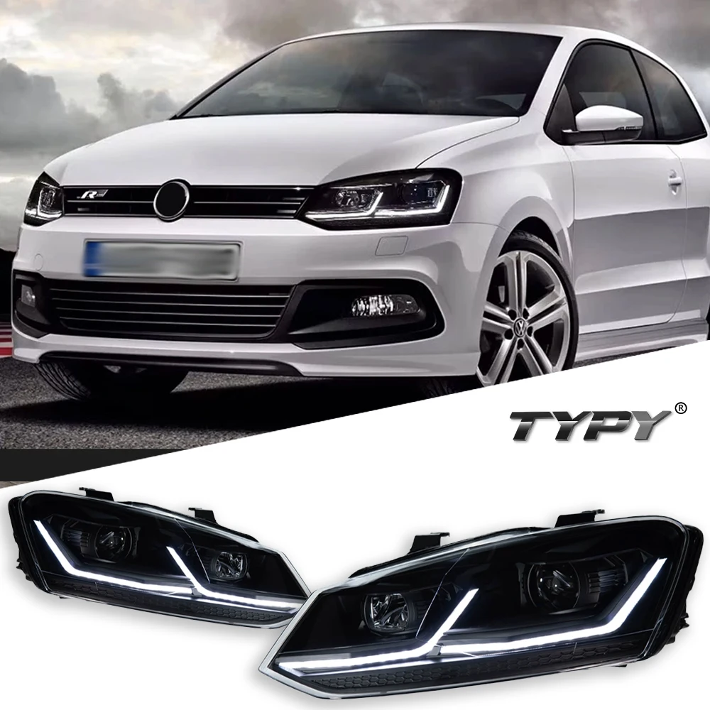 

TYPY Car Lights For VW Polo LED Headlight Projector Lens 2011-2017 Vento Head Lamp DRL Hid Head Lamp Bi Xenon Beam Accessories