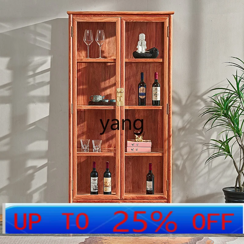 

LMM new Chinese wine cabinet furniture rosewood living room home glass display cabinet
