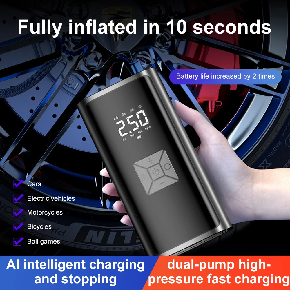 AliExpress NONE 120W Mini Air Compressor 12V Portable Electric Rechargeable Air Pump Car Tire Inflator for Motorcycle Bicycle Car Tyre Inflator