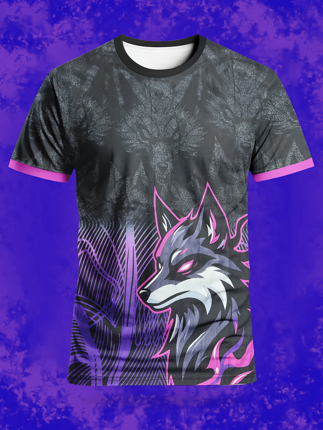 Football Jersey With Wolf And Dragon Patterns Lightweight And Breathable Suitable For Sports Leisure And Outdoor Activities