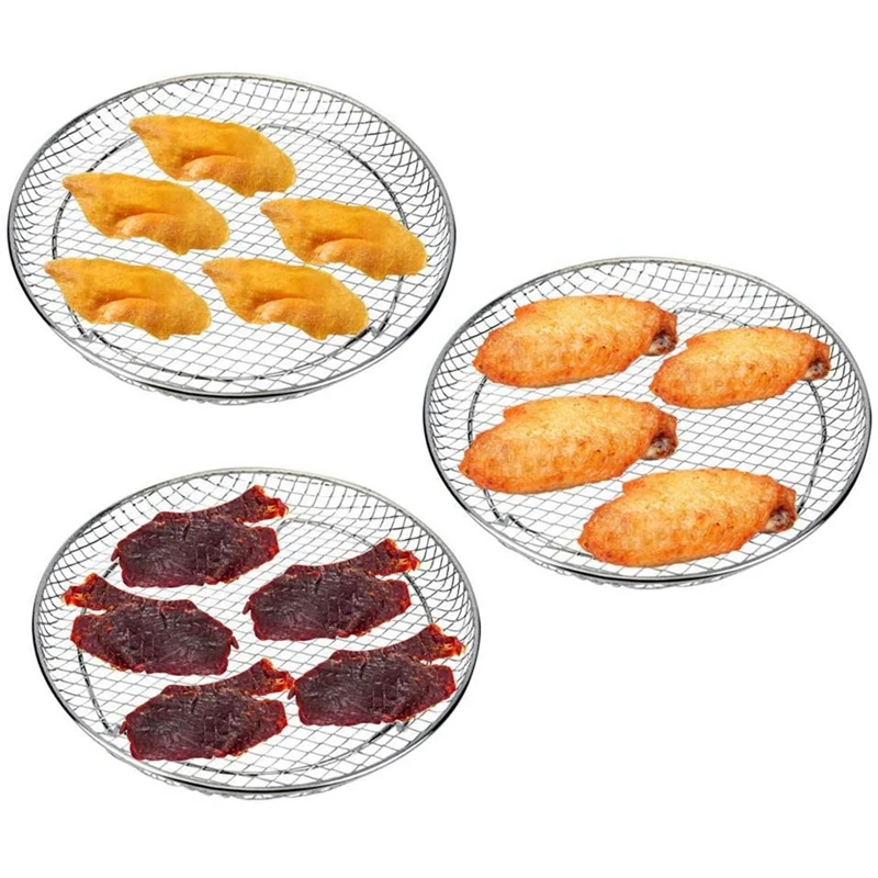 Ad-Air-Friteuse drei stapelbare Dehydrator-Racks für Gowise Ninja Edelstahl Luft fritte use Rack passen alle 0, 5-1, 5 qt