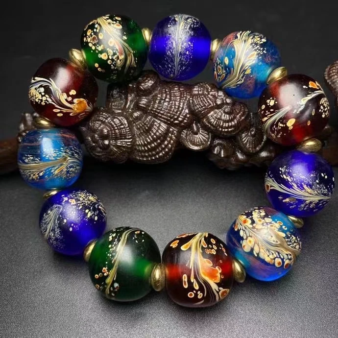 Returning old glass phoenix tai Bracelet Powerful Amulet Collectible Jewelry for women