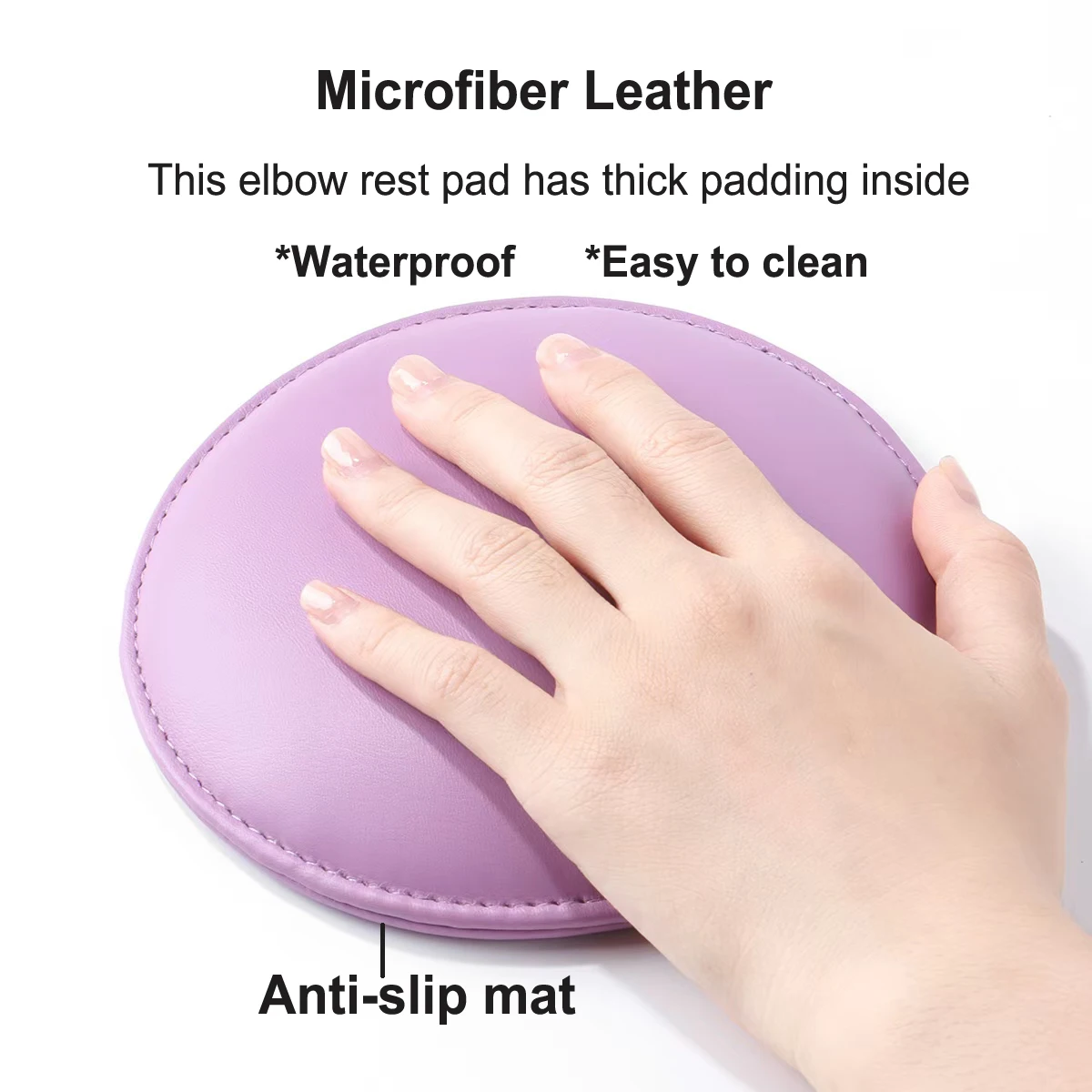 Round Microfiber Leather Elbow Rest Pad Professional Non-Slip Nail Technician Hand Rest Pillow for nail Salon Manicure Elbow Pad view 4