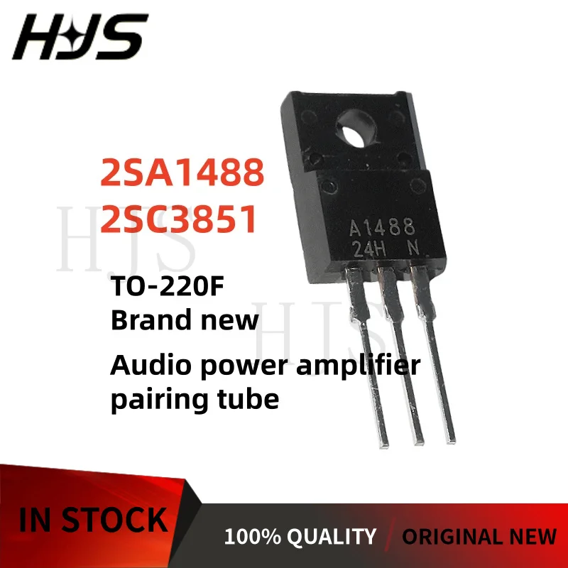 10PCS-5Pairs New 2SC3851 2SA1488 C3851 A1488 TO-220F Audio power amplifier pairing tube