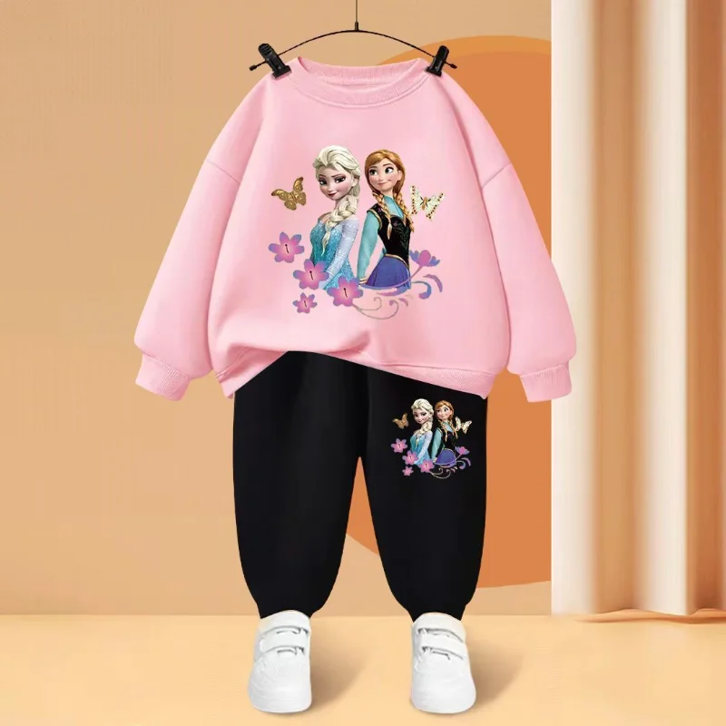 Disney Elsa Princess Print Children\'s Tracksuit Set, HoodiesTop and Pants, Sportswearfor BoysGirls, Clothing for Kids, 2 Pieces