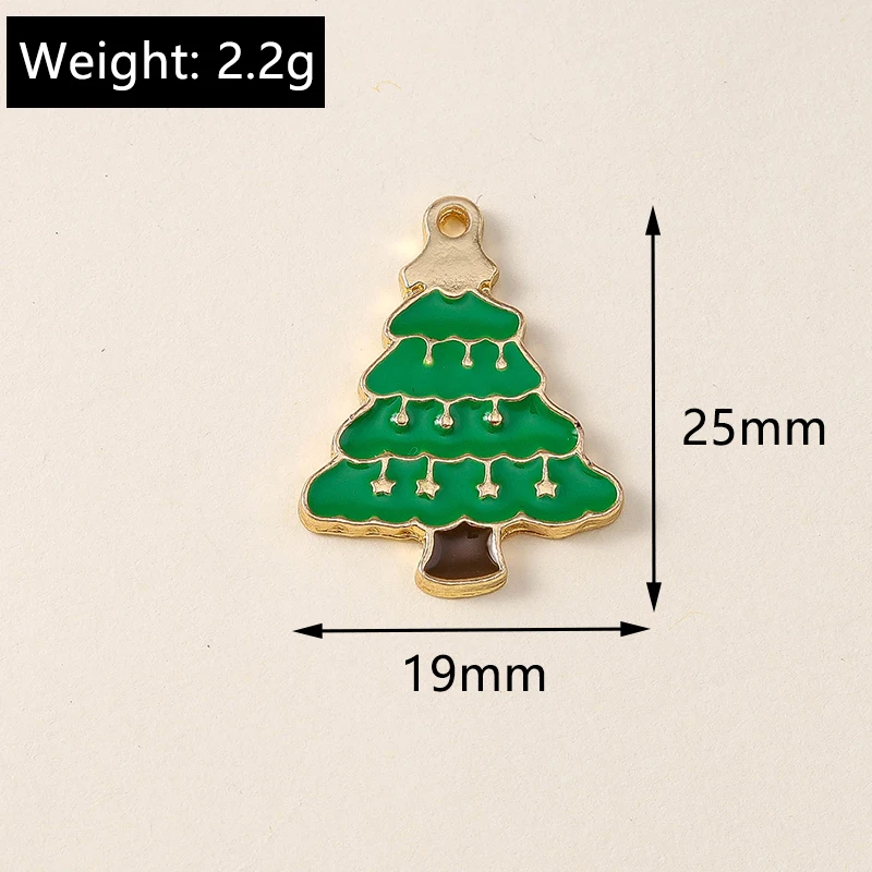 20 Stück gemischte niedliche Emaille-Weihnachtsbaum-Anhänger für die Schmuckherstellung, Tropfenohrringe, Halsketten, Armbänder, DIY-Bastelzubehör – Detail 38
