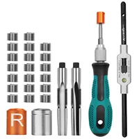 Juego de hilos de reparación, dispositivo de roscado de bicicleta de 9/16 pulgadas, Kit de ahorro de manivela de ciclo, grifo de reparación de hilo de Pedal, herramienta de rosca universal