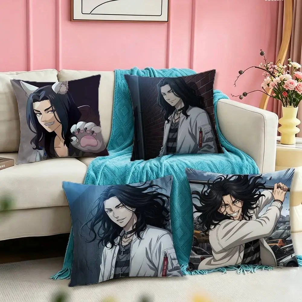 

B-Baji Keisuke T-Tokyo Revengers Pillow Case Square Double-Sided Sofa Cushion Cover Bedroom Bedside Pillow