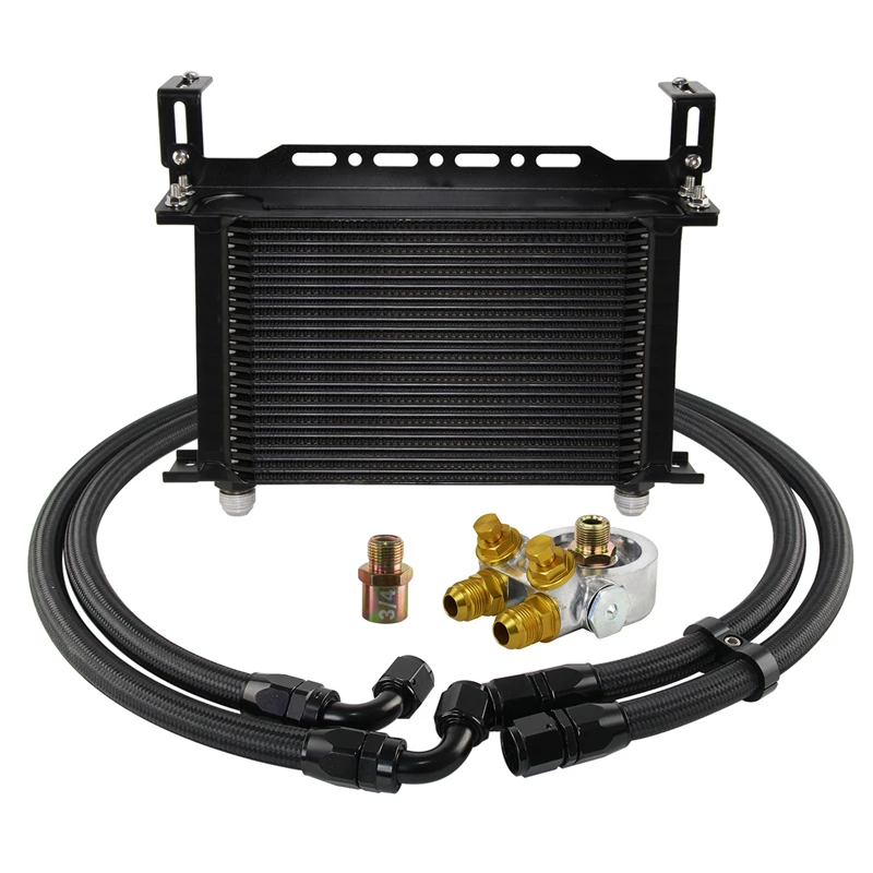 

Universal Thermostatic 70 Degree C 25Row 10AN EningeOil Cooler Kit with 7" Electric Fan Mount Bracket