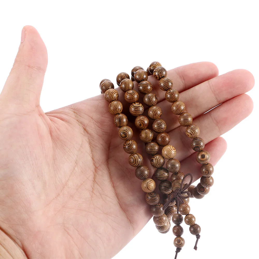 NEW Special Wenge Beads Wooden Tibetan Buddhist Prayer Beads Rosary Buddha Mala Bracelet
