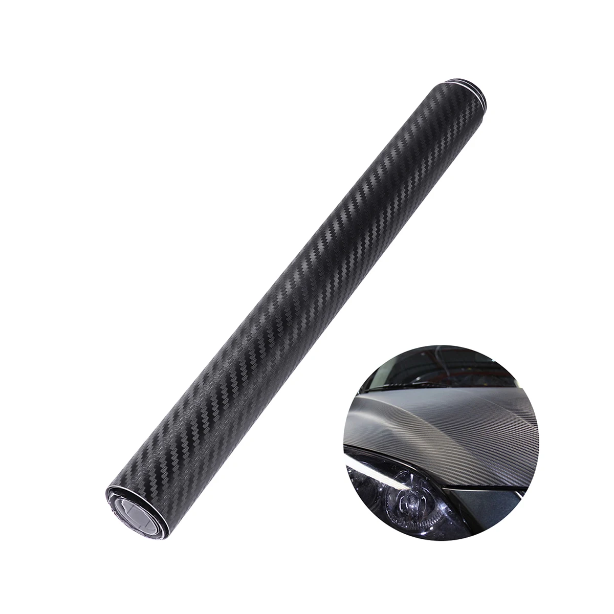

Carbon Fiber Film 3D Black Self Adhesive Waterproof Protects Paint No Residue Car Motorcycle Phone Laptop Furniture
