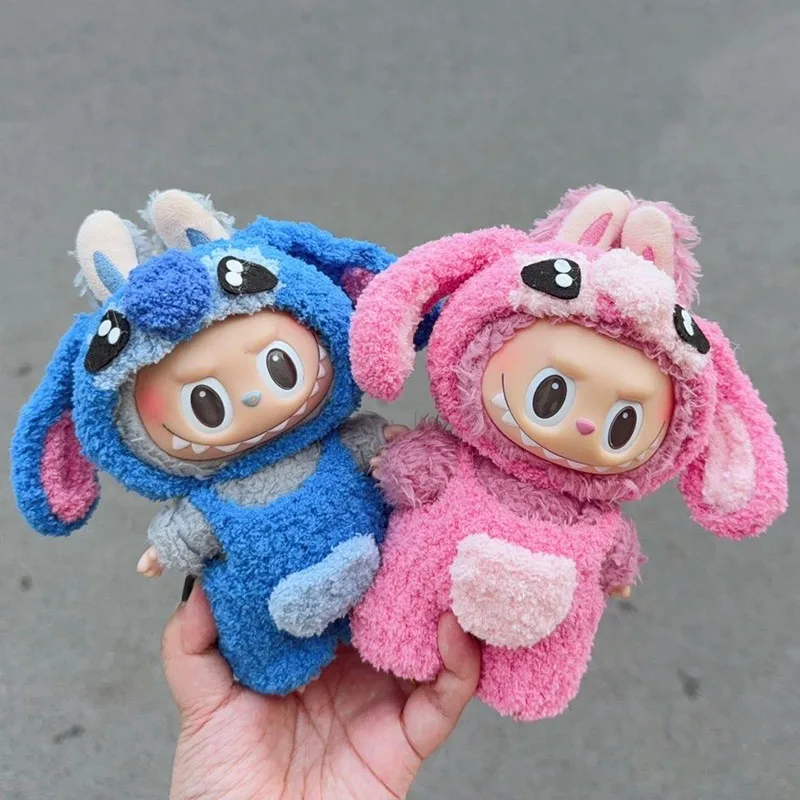 

Disney 17cm Labubu V1 V3 Clothes Cute Labubu Stitch Angel Outfit Accessories Handmade Replacement Pendant Dolls Toys Girl Gifts