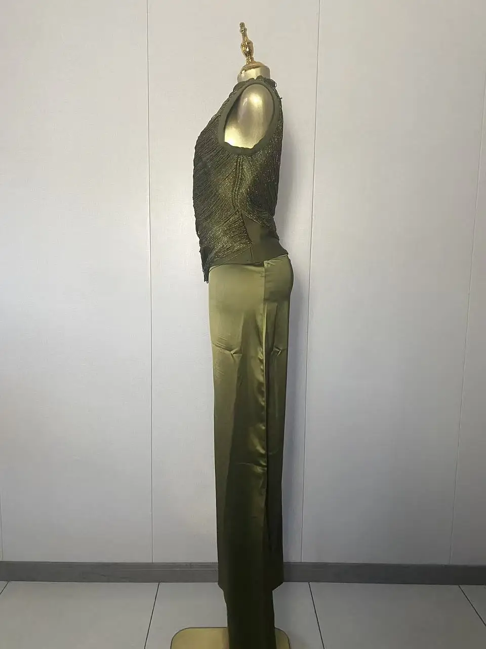 2025 New Women Sexy Sleeveless Tassel Tops Green Long Two Pieces Skirt Set Elegant Evening Club Party Outfits