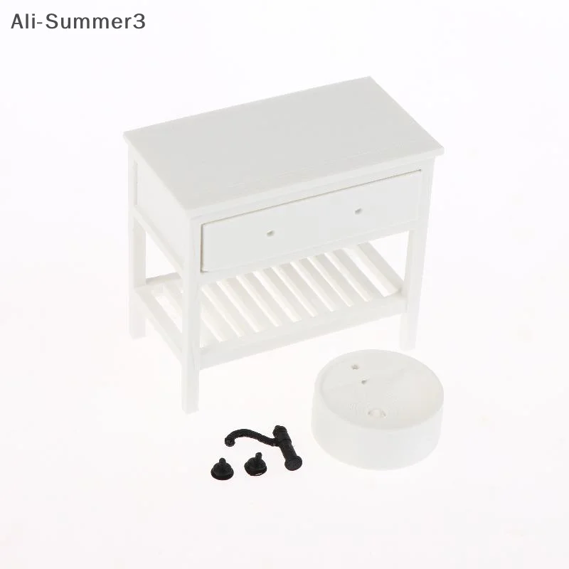 

（YY)1Pc 1/12 Dollhouse Miniature Furniture Plastic Bathroom Sink Cabinet Toy For Children Gift Dollhouse Decoration Accessories
