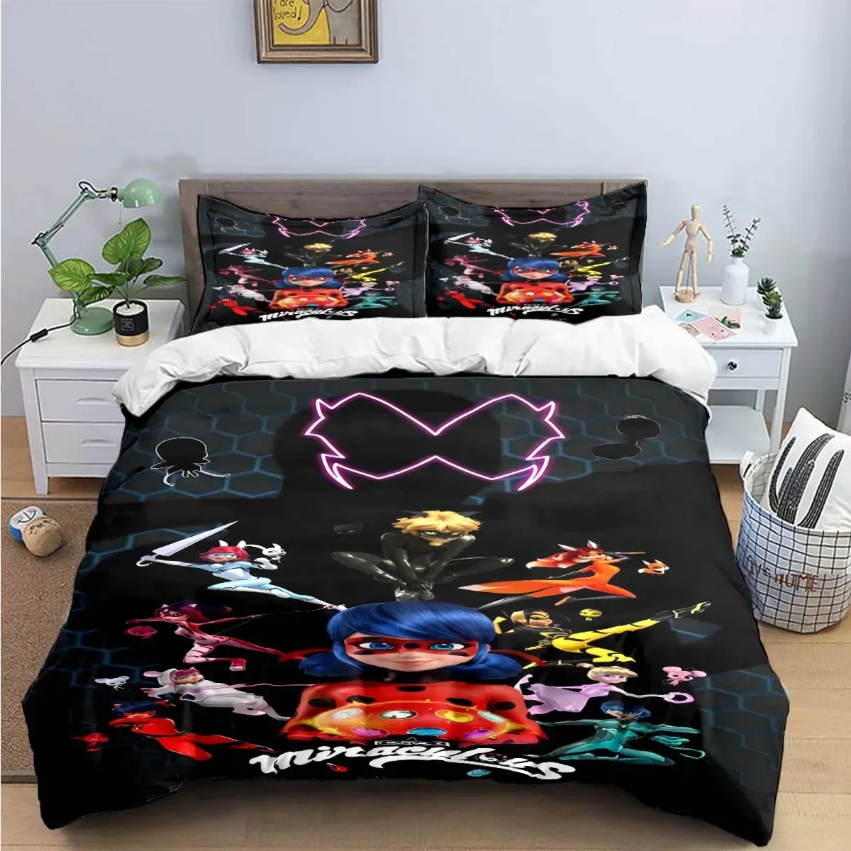 3D Fashion Cartoon Miraculous Cat N-Noir Print Bedding Sets Bed Supplies Set Duvet Cover Bed Comforter Set Bedding Set Gift