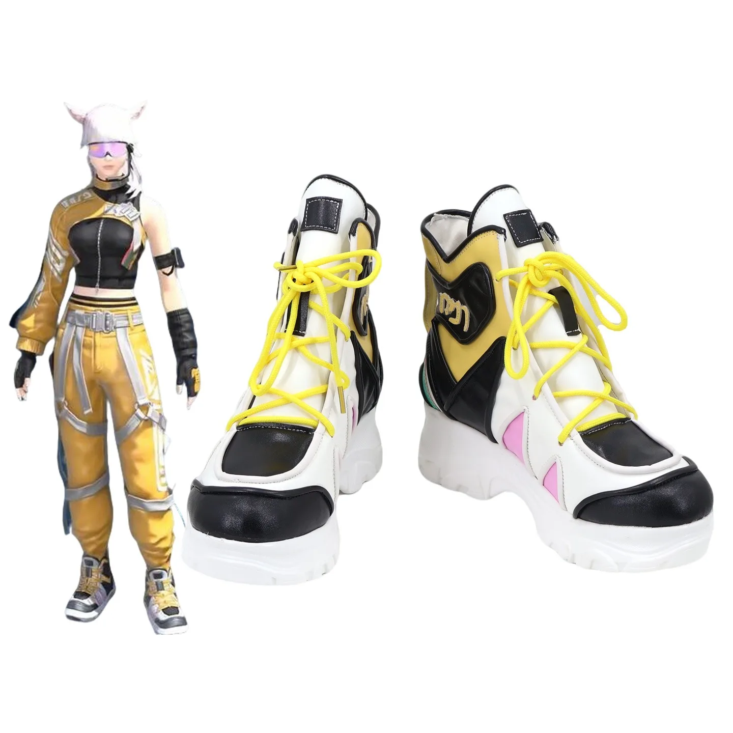 FF14 A2 コスプレ靴 PU レザー靴ハロウィンカーニバルブーツアニメアクセサリーコスプレ小道具カスタムメイド