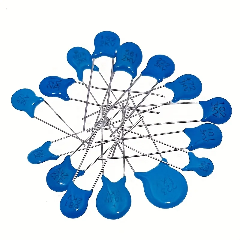 15Values 300Pcs 1KV/2KV/3KV (0.1nF to 22nF) High Voltage Ceramic Disc Capacitor Assorted Kit With Storage BOX