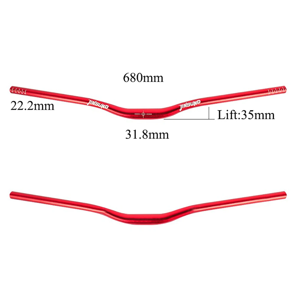 JINSUND Downhill Cross-Country High-Intensity Tapered Lenker, Mountainbike Aluminiumlegierung, 680/720/780mm, Lenkererhöhung 35mm