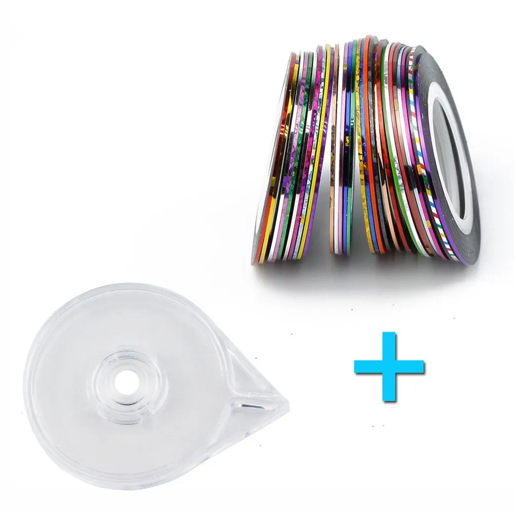 Nail Art Stripe Stickers Set – 2-Pack Mixed Color Striping Tape for DIY UV Gel, Acrylic & False Nail Decoration