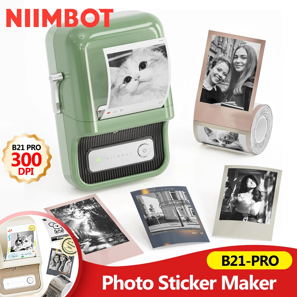 

Niimbot B21 Pro фотопринтер мини термопринтер Bluetooth 20-50 мм фото клейкая наклейка для дома/офиса/бизнеса 300 точек на дюйм