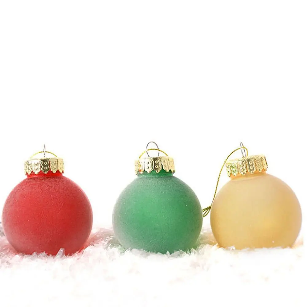 12 Uds. De bolas de Navidad flocadas de 6cm, adorno para Festival, colgante de bola de Navidad para mascotas, decoración colgante redonda reutilizable para árbol de Navidad