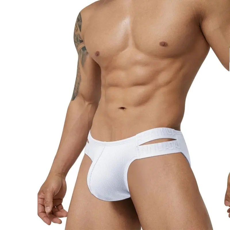 Man Underwear Cotton Briefs Sports Double Belt Low Waist Comfortable U Convex Pouch Gay Sexy Mens Pants Dropshipping AD798