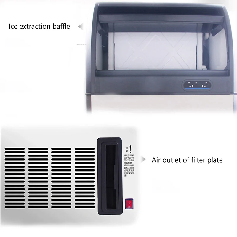 آلة صنع الثلج التجارية لمتجر شاي الحليب التلقائي الكبير والصغير بار KTV آلة صنع مكعبات الثلج تبريد خاص E