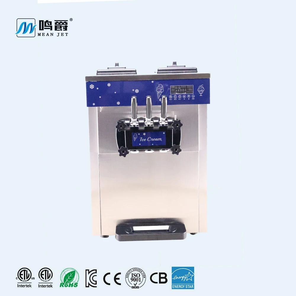 High Efficiency 25L Commercial Table Top Automatic 3 Flavor Low Cost Yogurt Soft Serve Ice Cream Machine