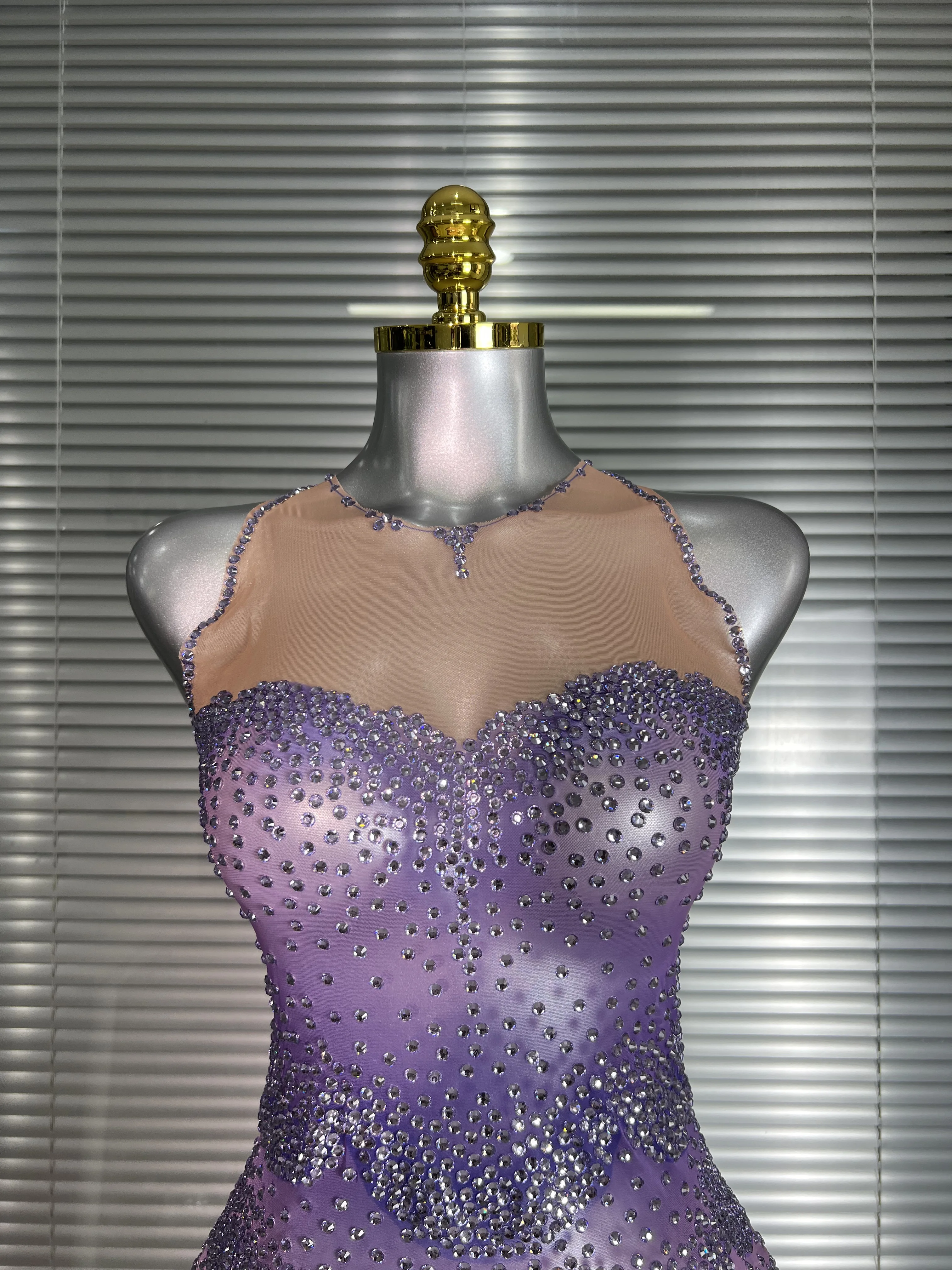 Célébrité nouvelles femmes Sexy maille pure cristal strass scène Costume scène danseuse boîte de nuit réservoir Mini robe de soirée