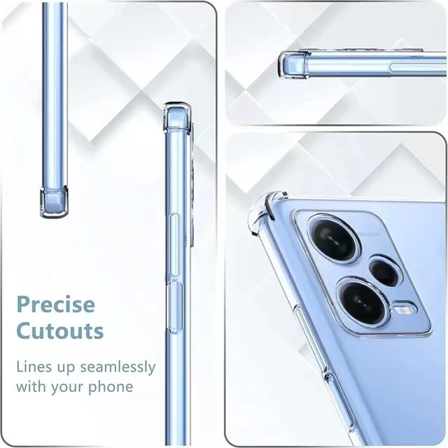 Luxuriöse transparente Handyhülle für Redmi Note 12 12s Note 12 Pro Plus 5G POCO X5 Pro 5G, stoßfeste, transparente Silikonhülle – Detail 4
