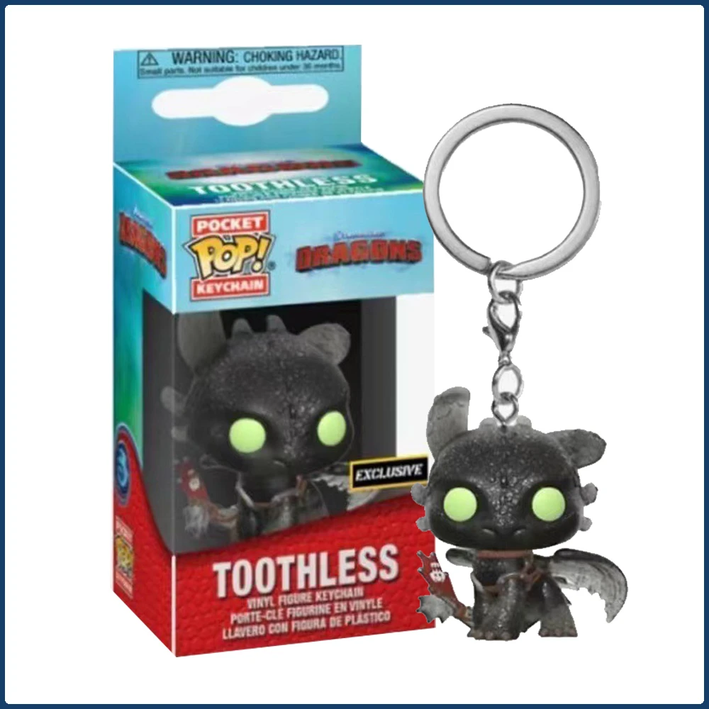 

FUNKO Pocket Keychain How To Train Your Dragon Toothless Cool Q-version Mini Action Toy Figures Backpack Pendant Keychain Gift